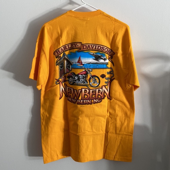 Harley-Davidson tee shirt Mens Large Yellow - Picture 2 of 8